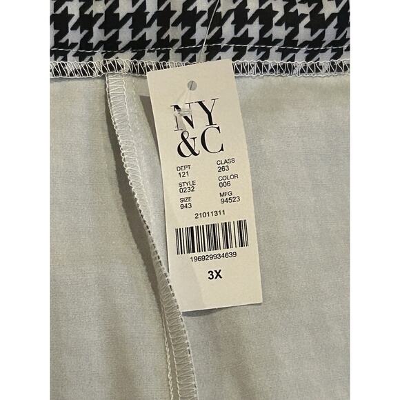 NWT New York & Company Houndstooth Wide Leg Belted Pants Women's size 3X - Picture 4 of 4